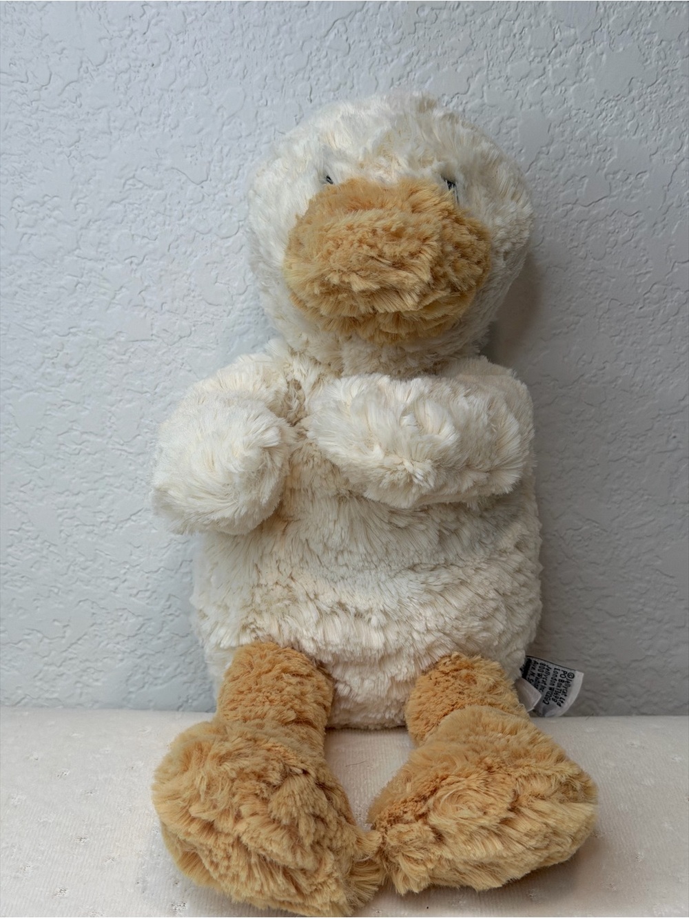 Jellycat Tumblie Duck Stuffed Animal - Medium 14" Soft Plush Toy